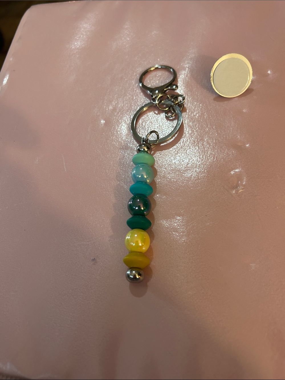 Colorful Beaded Keychain,  can be made into a phone charm